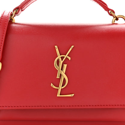 Saint Laurent Calfskin Monogram Sunset Chain Wallet Rosso 7 of 10