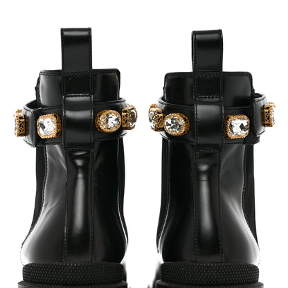 Gucci Calfskin Crystal GG Trip Chelsea Ankle Boots 39.5 Black 5 of 15