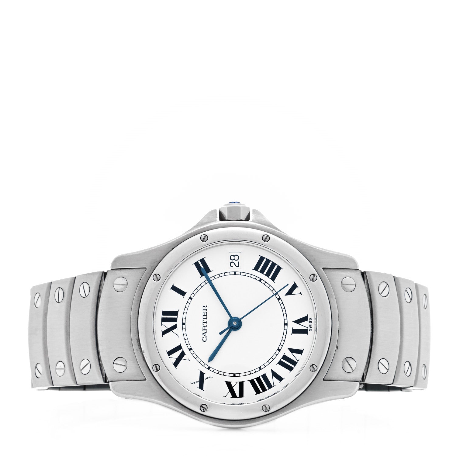 Cartier Stainless Steel 33mm Santos Ronde Automatic Watch 2 of 5