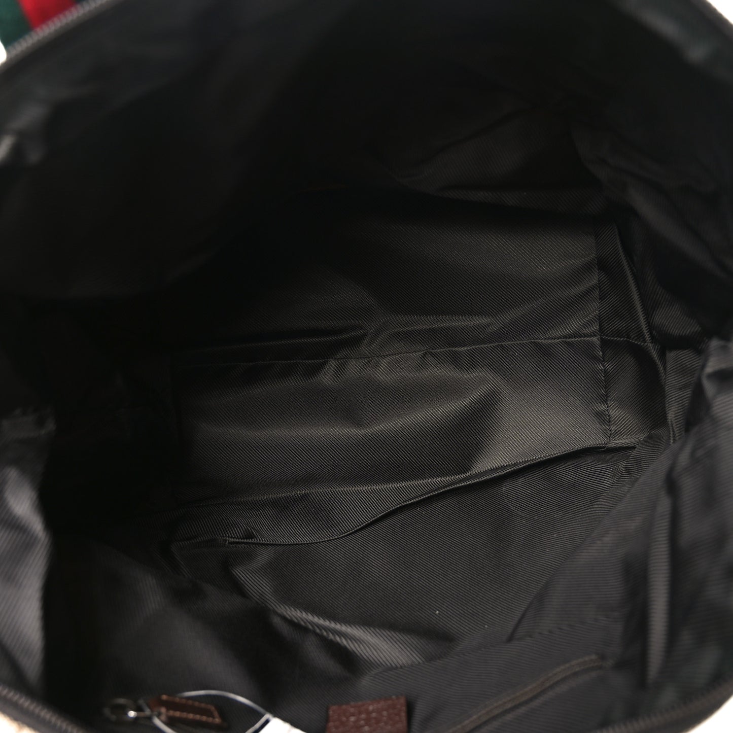 GG Monogram Large Web Handle Bucket Tote Dark Brown