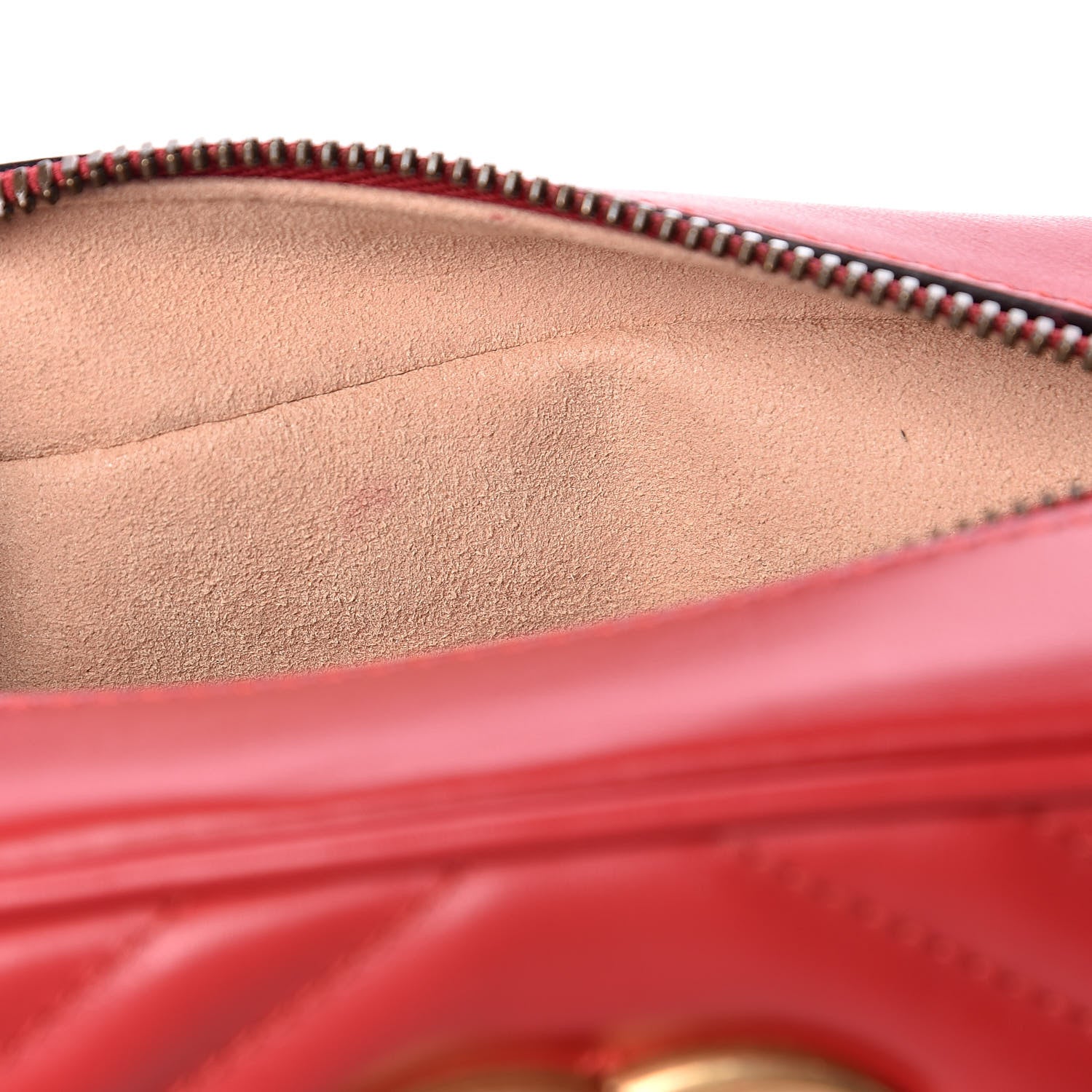Gucci Calfskin Matelasse Small GG Marmont Chain Shoulder Bag Hibiscus Red 10 of 11