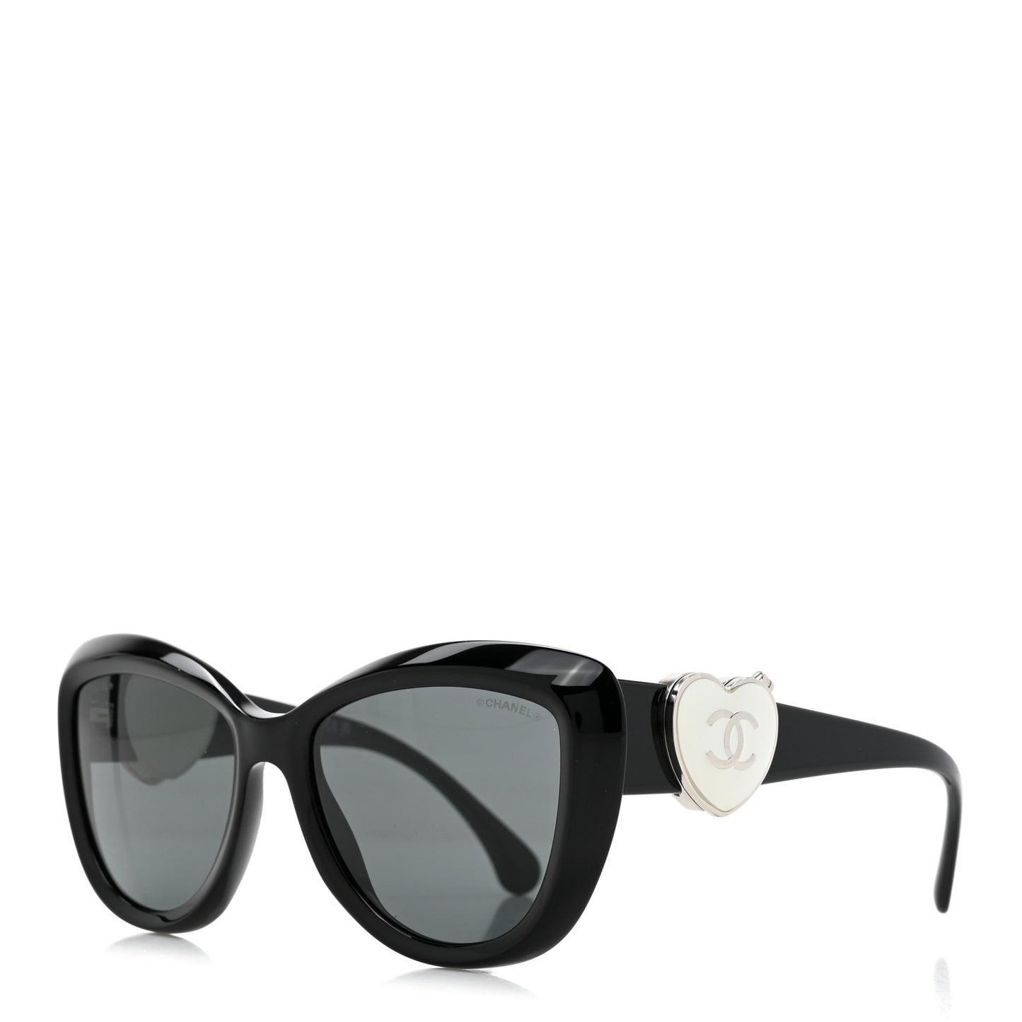 Acetate Enamel Heart Butterfly Sunglasses 5517 Black