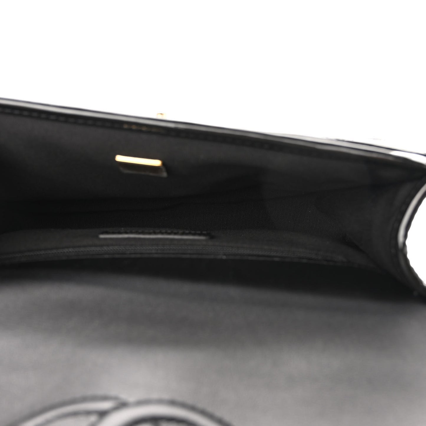 Patent Quilted Small School Memory Top Handle Flap Black