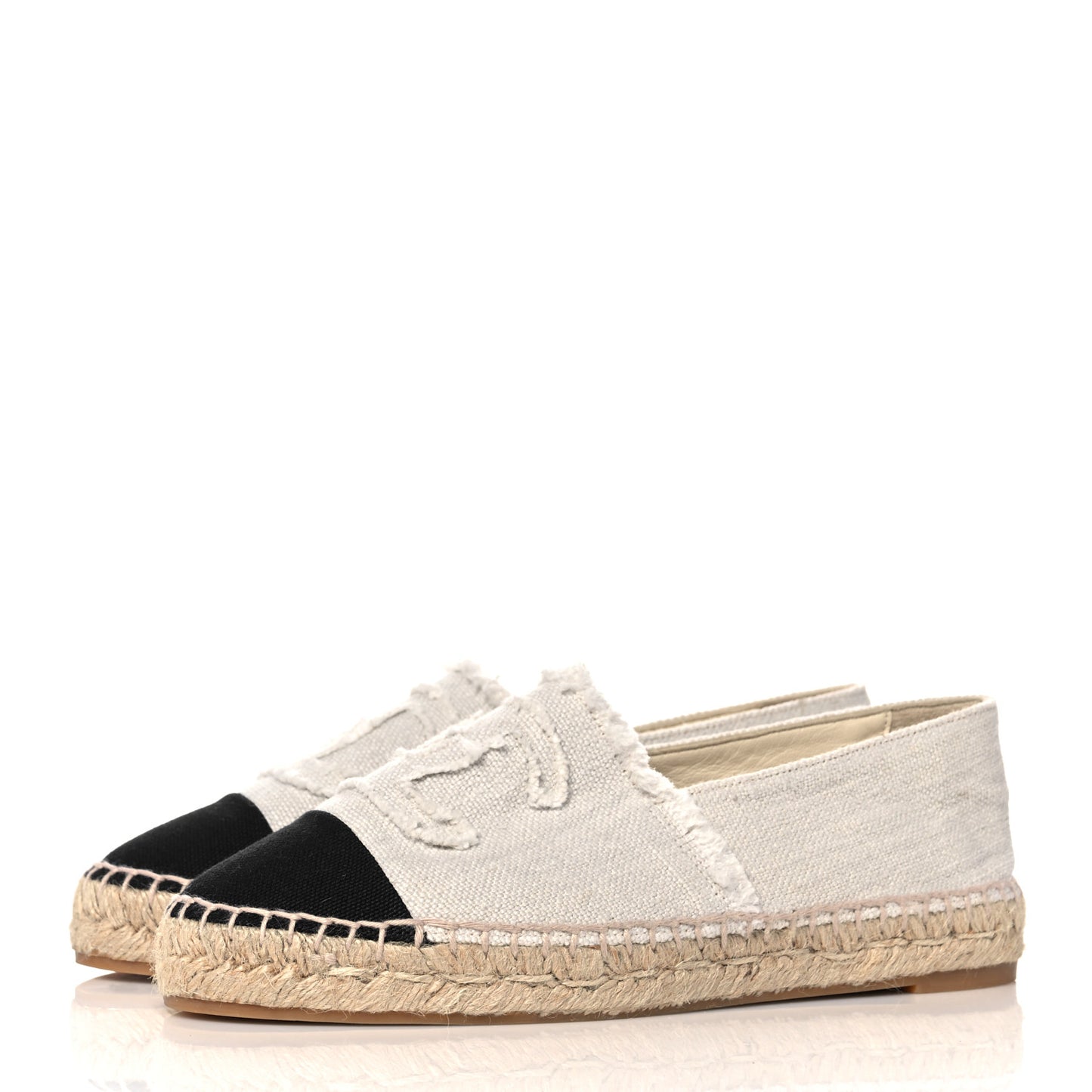 Canvas CC Espadrilles 37 Beige Clair Black