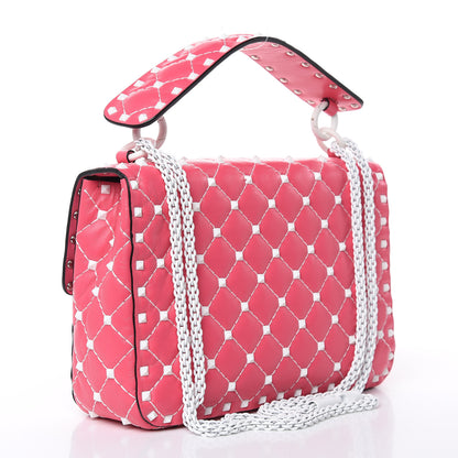 Valentino Garavani Lambskin Medium Free Rockstud Spike Shoulder Bag Shadow Pink 3 of 9
