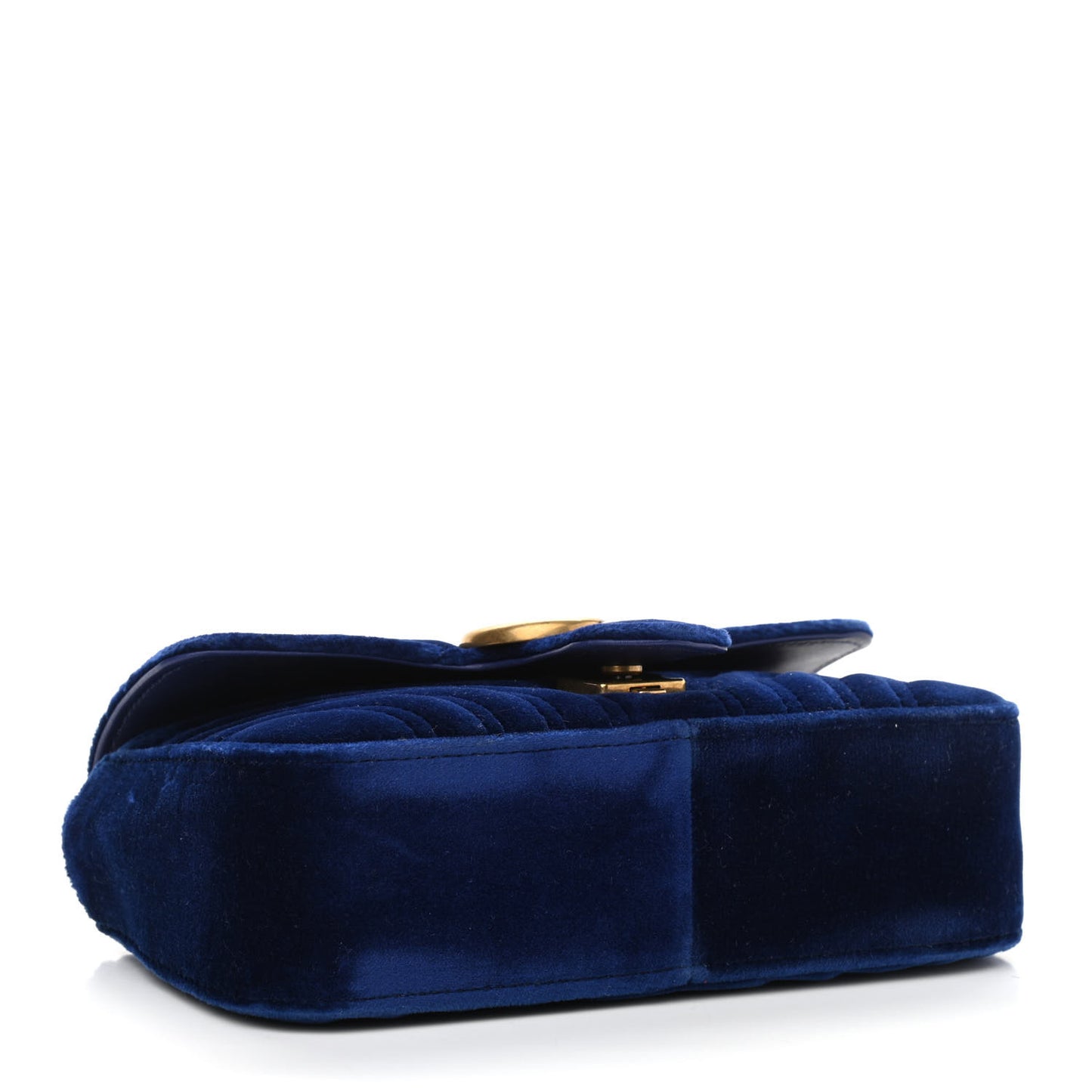 Velvet Matelasse Mini GG Marmont Shoulder Bag Cobalt Blue