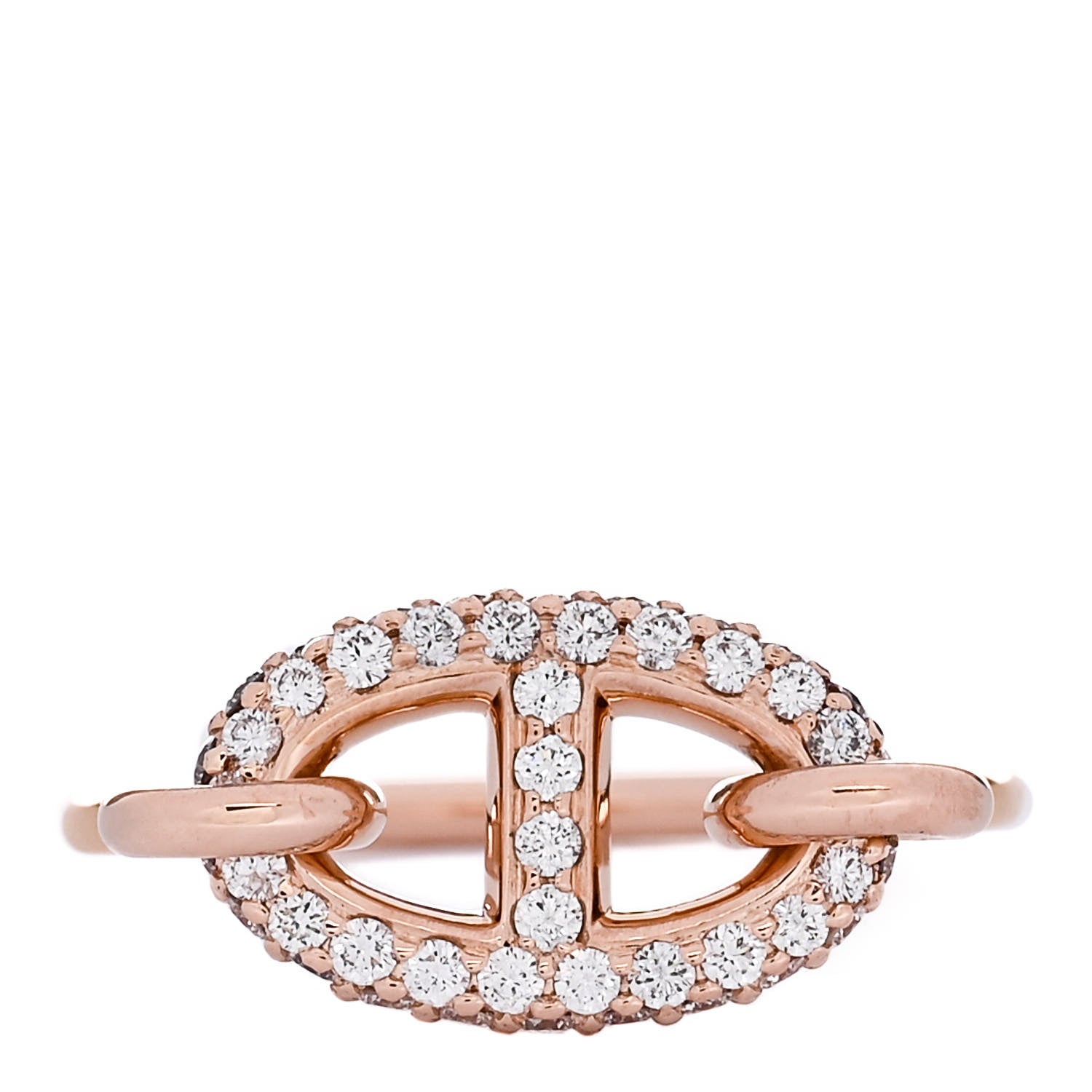 Hermes 18K Rose Gold Diamond Farandole Ring 52 6 1 of 5