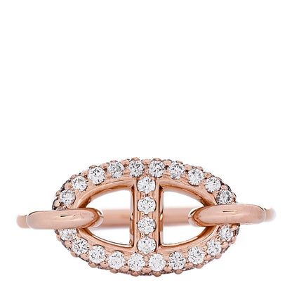 Hermes 18K Rose Gold Diamond Farandole Ring 52 6 1 of 5