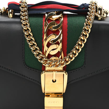 Gucci Calfskin Mini Sylvie Chain Shoulder Bag Black 8 of 10