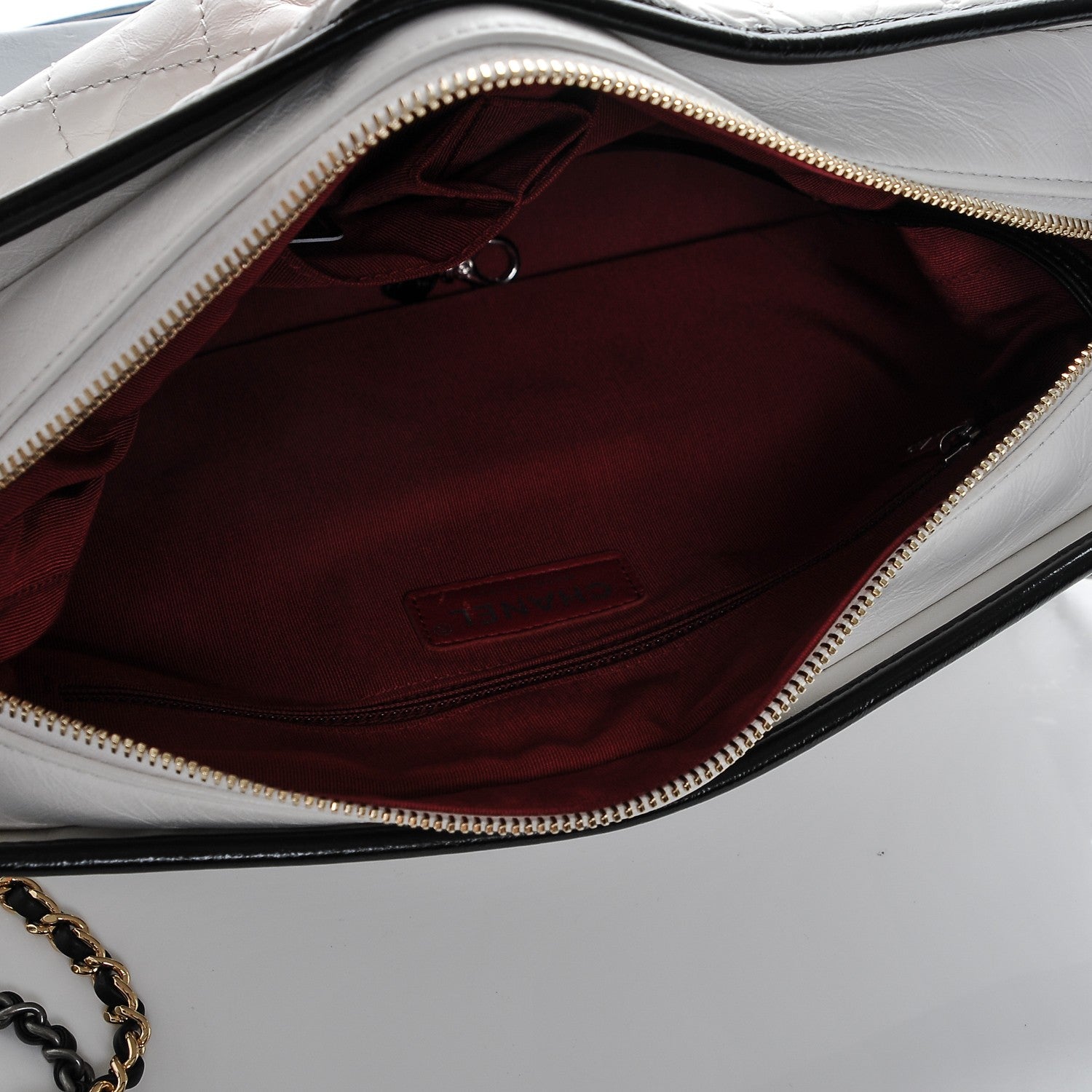 Chanel Calfskin Quilted Medium Gabrielle Hobo Black White 5 of 7