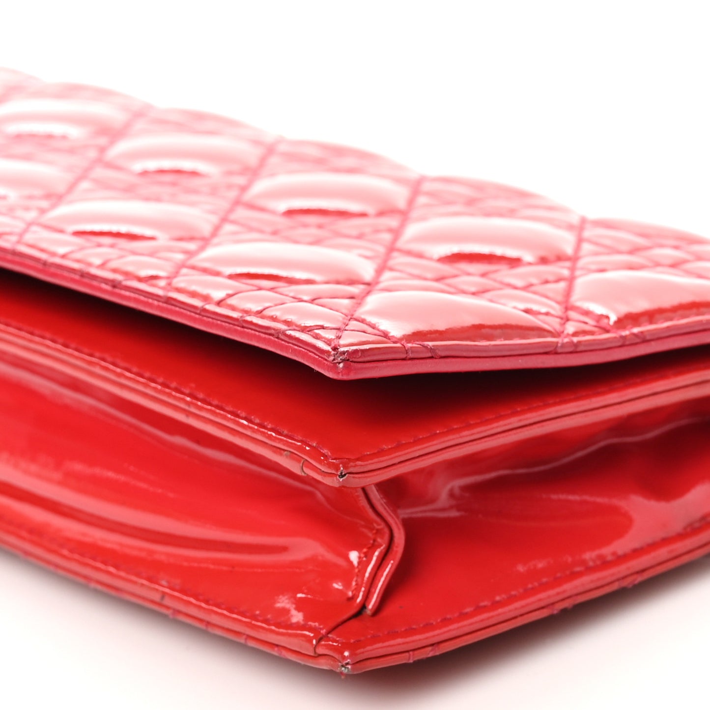 Patent Cannage Lady Dior Convertible Clutch Red
