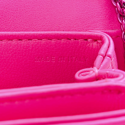 Valentino Garavani Nappa Tonal Monochrome Micro One Stud Chain Bag Pink PP 7 of 10