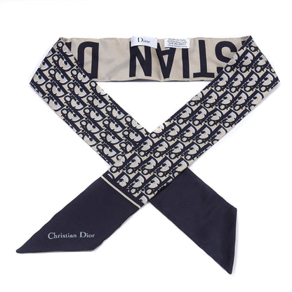 Christian Dior Silk Oblique Mitzah Scarf Blue 1 of 3