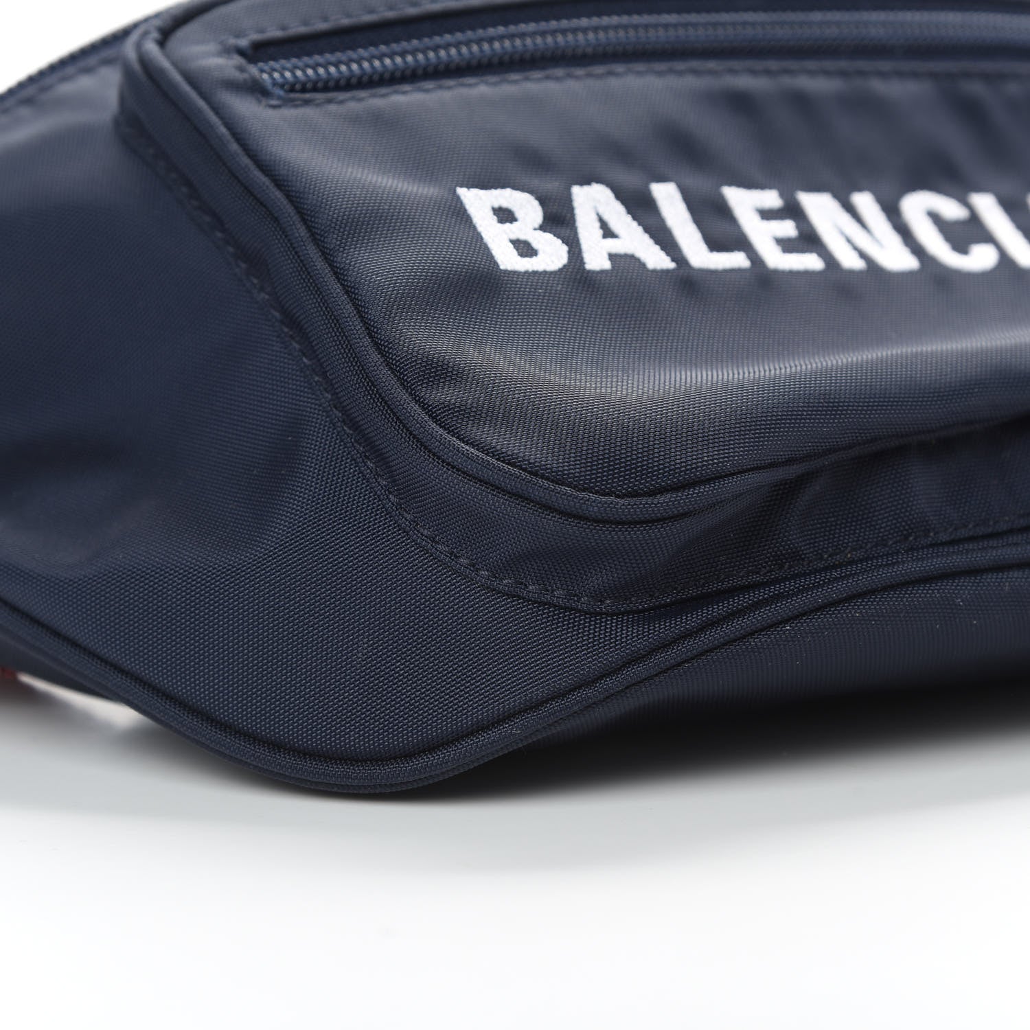 Balenciaga Sport Nylon Logo Embroidered Wheel Beltpack Navy Blue Red 9 of 11