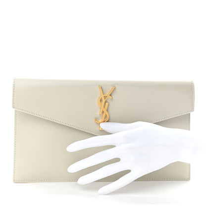 Saint Laurent Smooth Shiny Calfskin Uptown Pouch Crema Soft 2 of 8