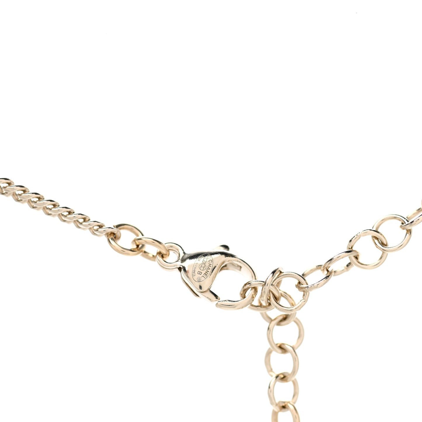 Pearl Crystal CC Heart Necklace Pearly White Gold