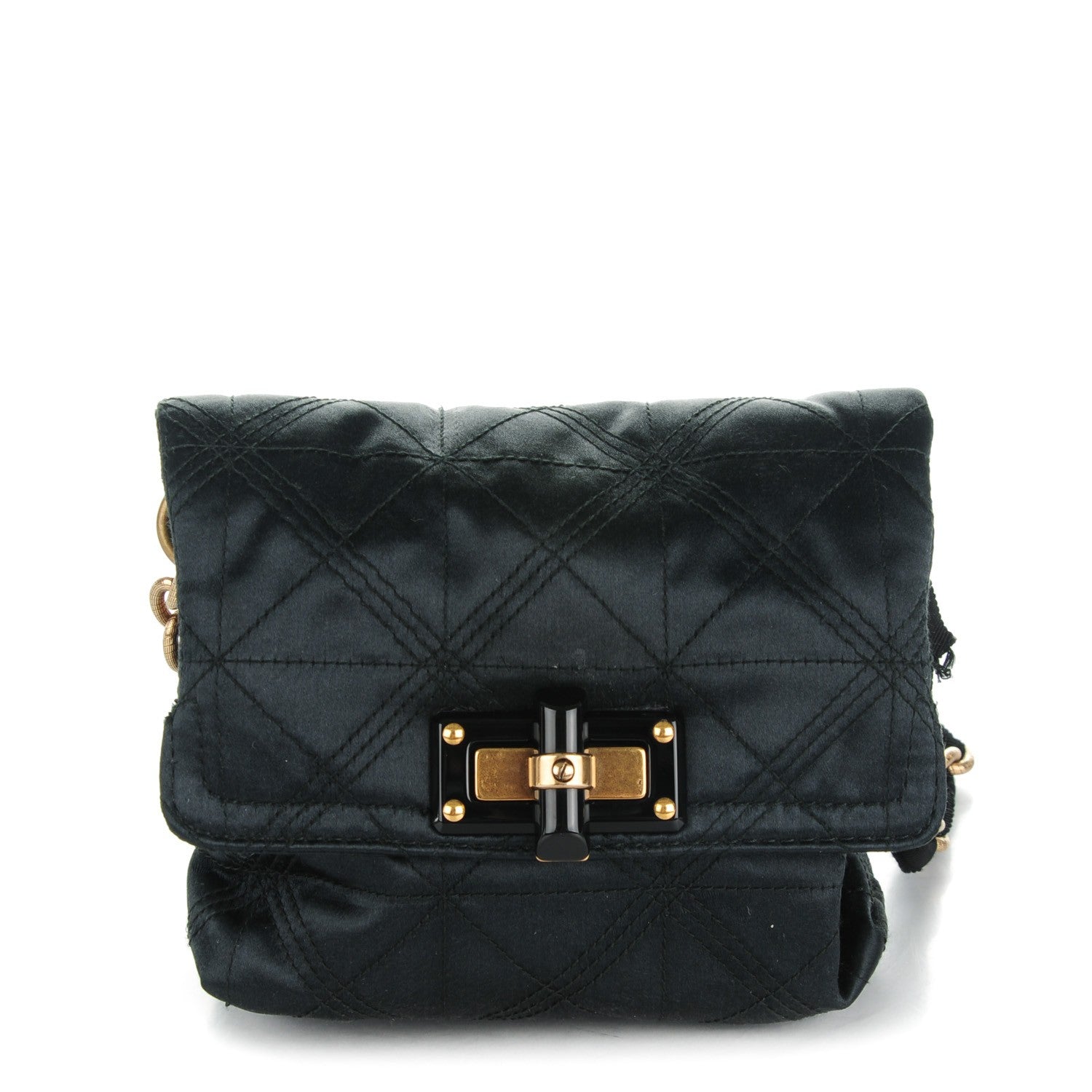Lanvin Satin Quilted Mini Happy Pop Crossbody Black 1 of 8