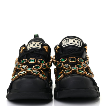 Gucci X SEGA Mesh Suede Calfskin Removable Crystals Womens Flashtrek Sneakers 41 Black Silver 2 of 7