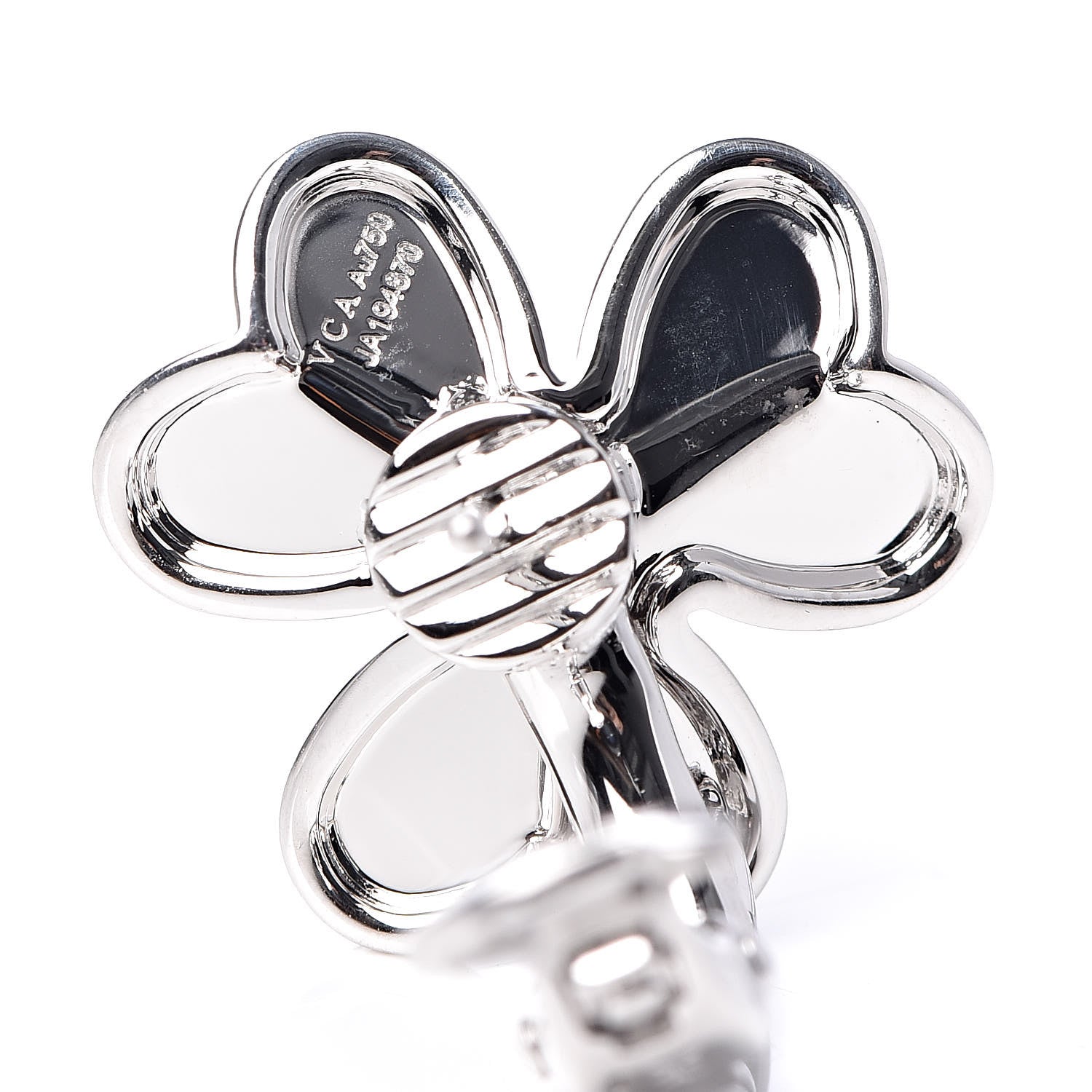 Van Cleef & Arpels 18K White Gold Diamond Small Frivole Earrings 5 of 6