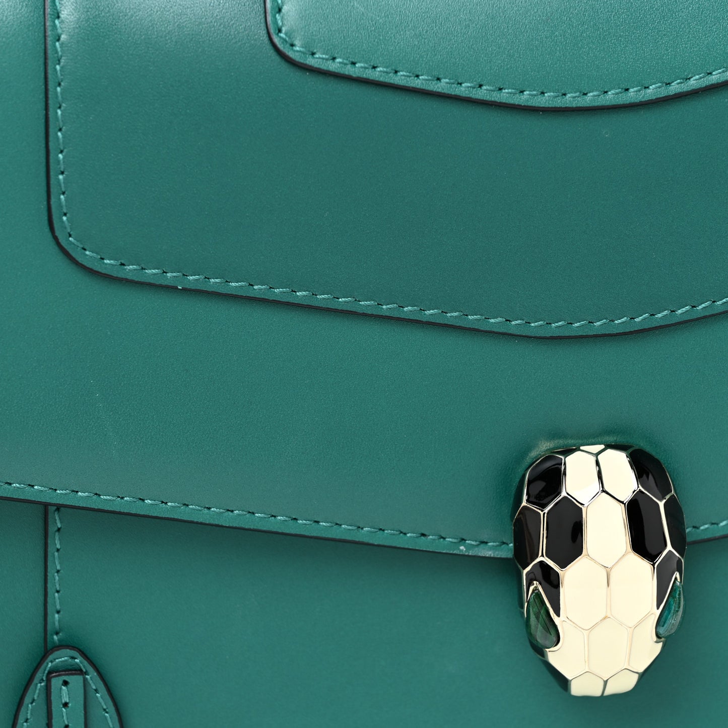 Calfskin Serpenti Forever Top Handle Emerald Green