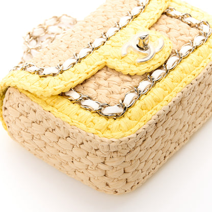 Chanel Raffia Chain Venice Beach Mini Flap Bag Beige Yellow 11 of 13