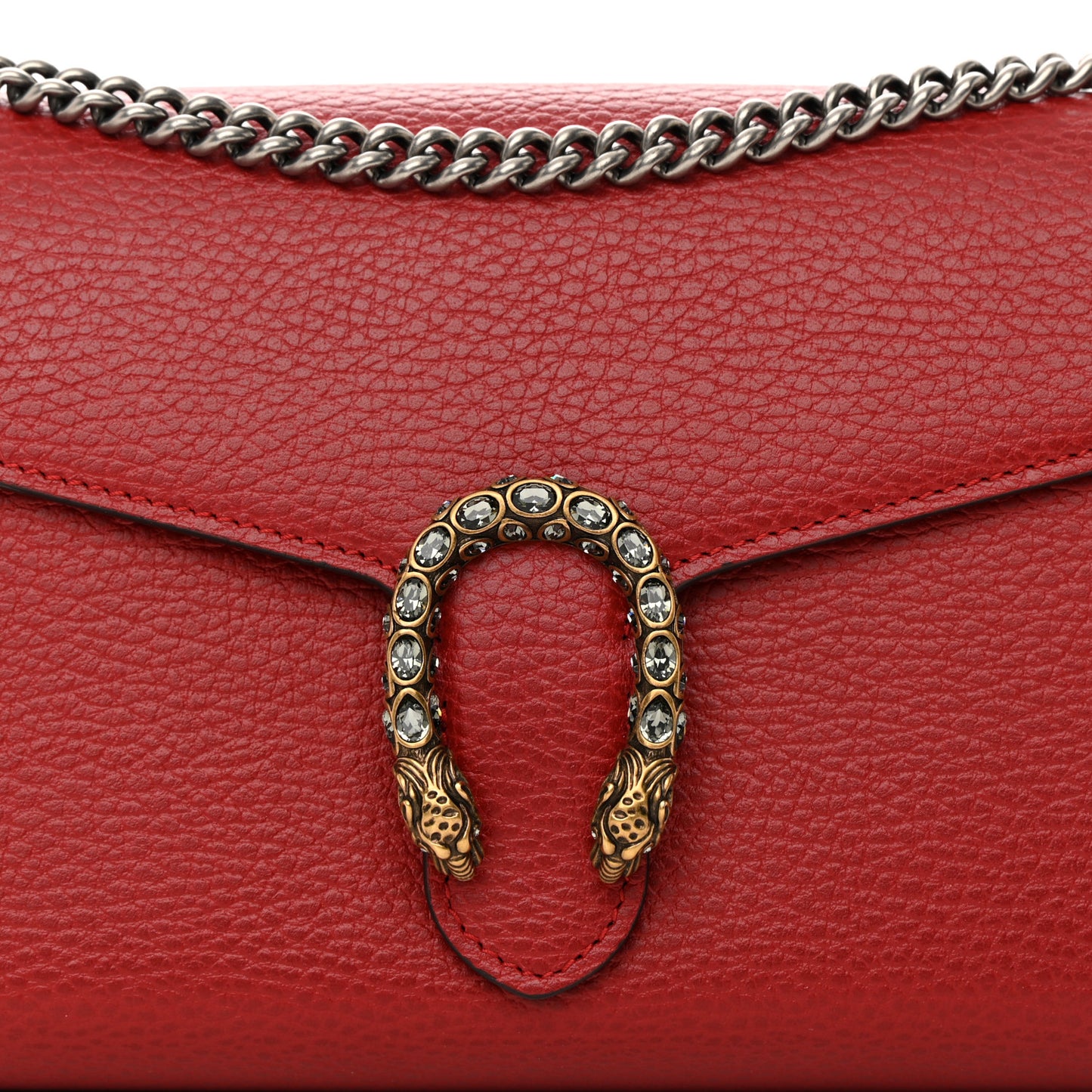 Calfskin Mini Dionysus Chain Wallet Hibiscus Red