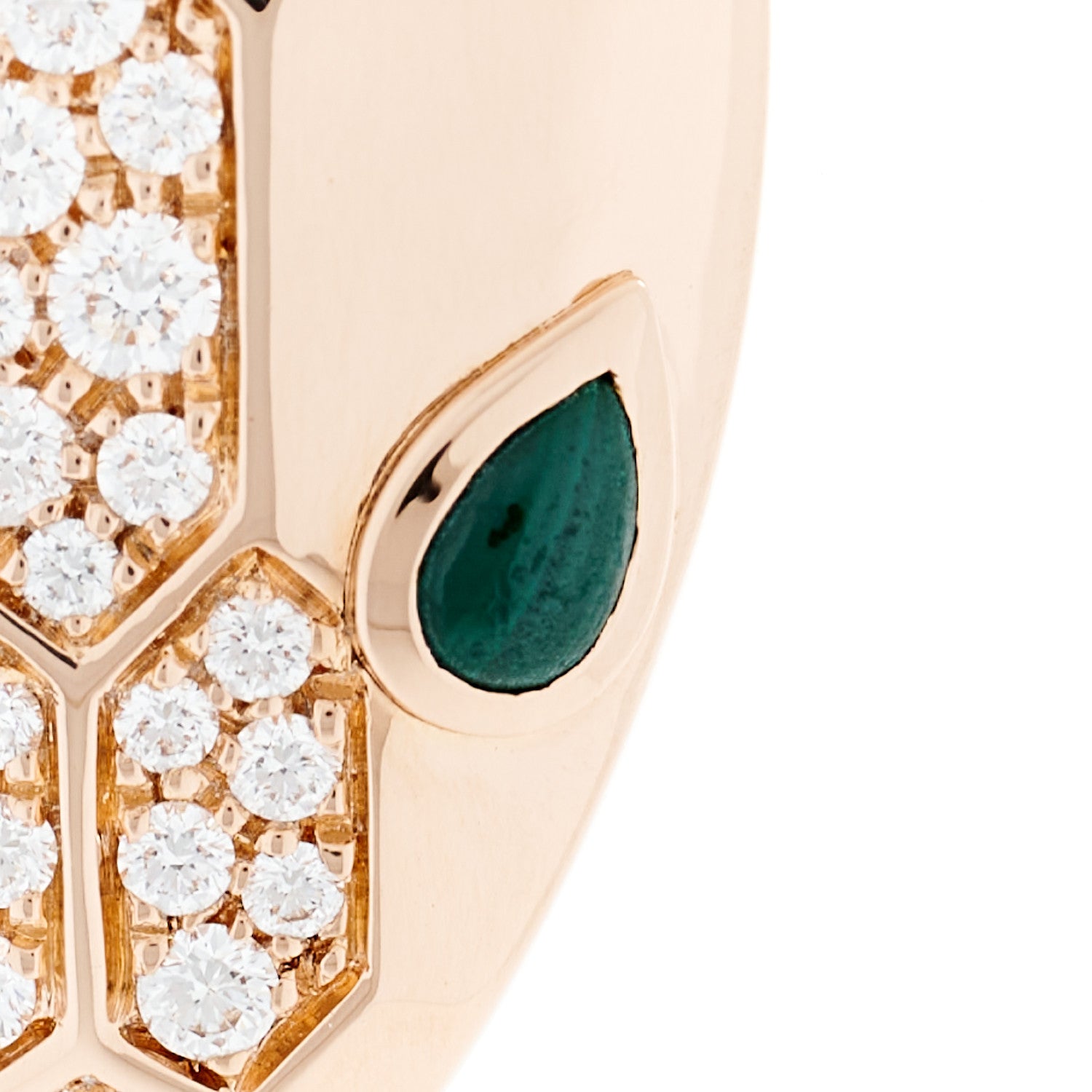 Bulgari 18K Rose Gold Diamond Malachite Serpenti Seduttori Pendant Necklace 5 of 6