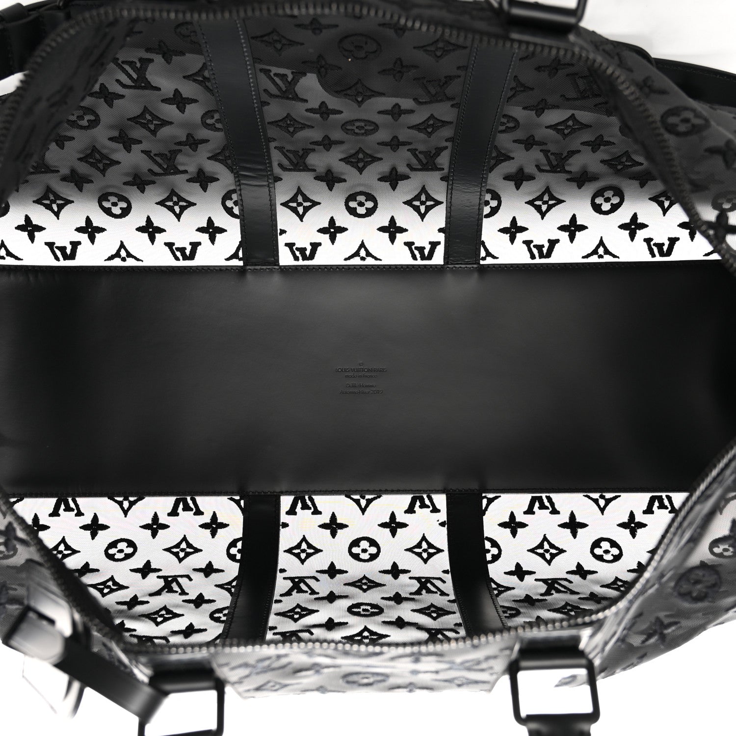 Louis Vuitton Monogram See Through Keepall Bandouliere 50 Black 4 of 11