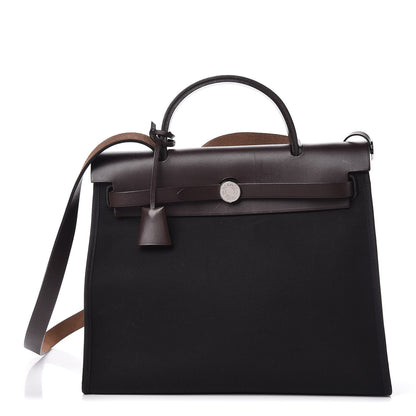 Hermes Toile Vache Hunter Herbag Zip 31 PM Black Ebene 3 of 15