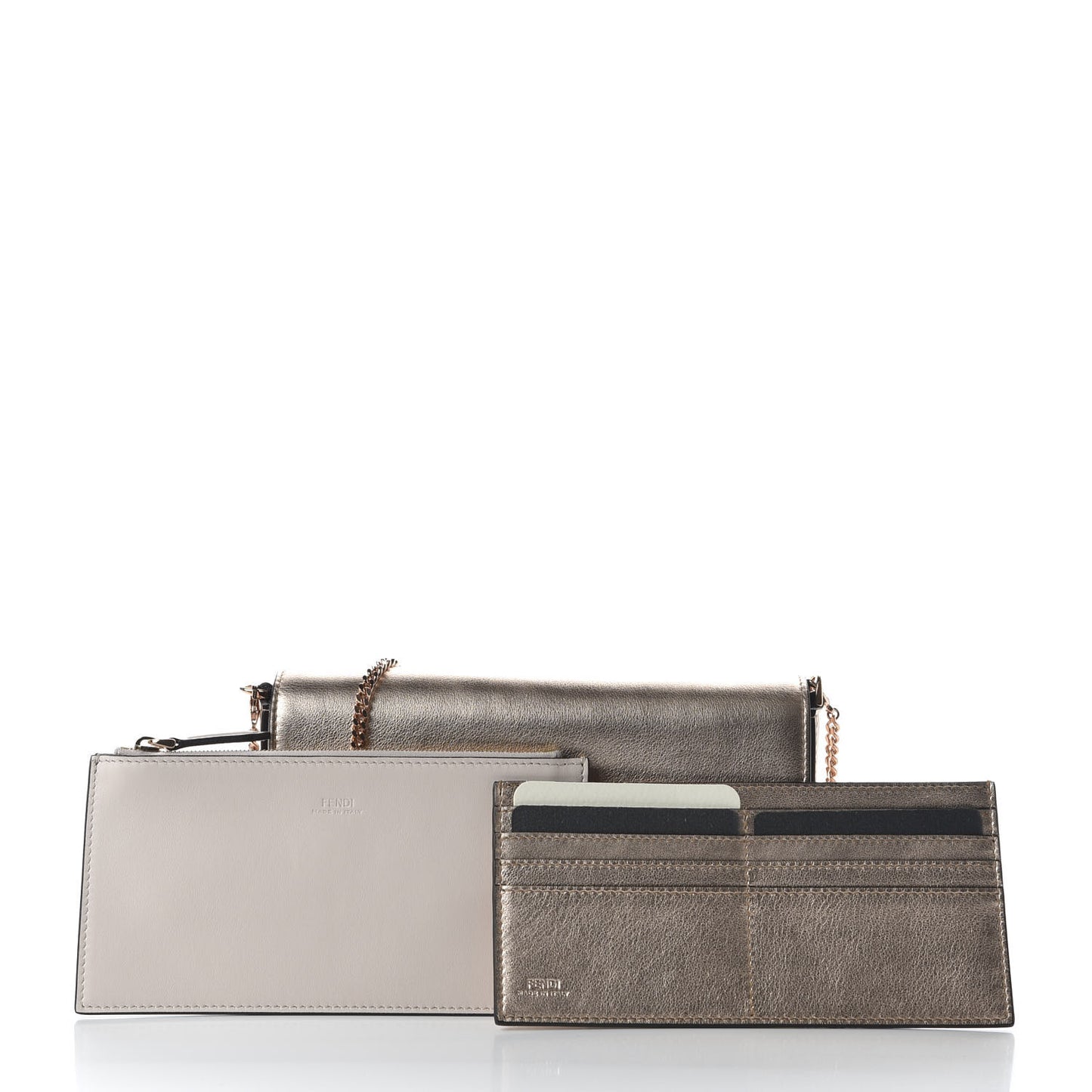 Vitello Laminato F is Fendi Envelope Wallet on Chain Rame