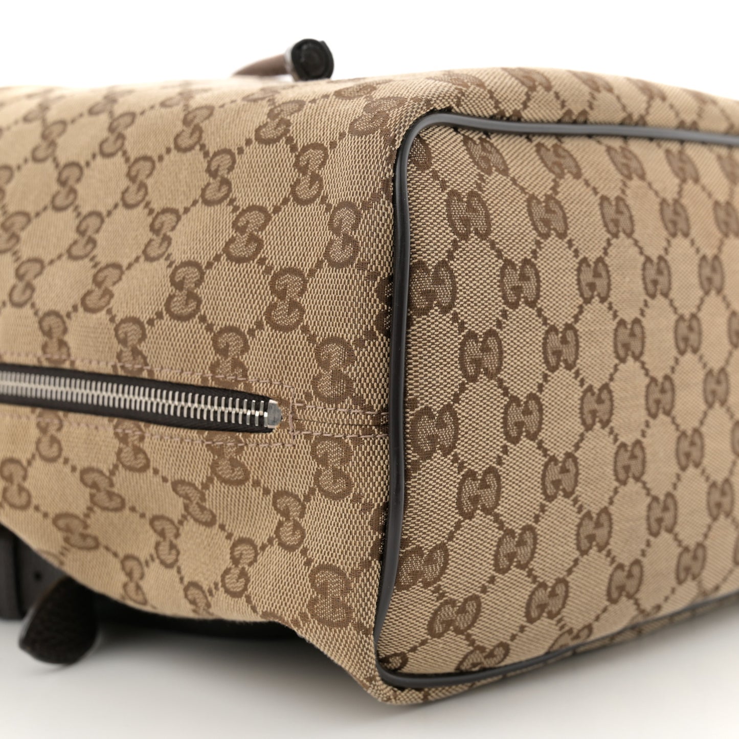 Monogram Dollar Calfskin O Drawstring Backpack Beige Ebony Testa di Moro Dark Chocolate