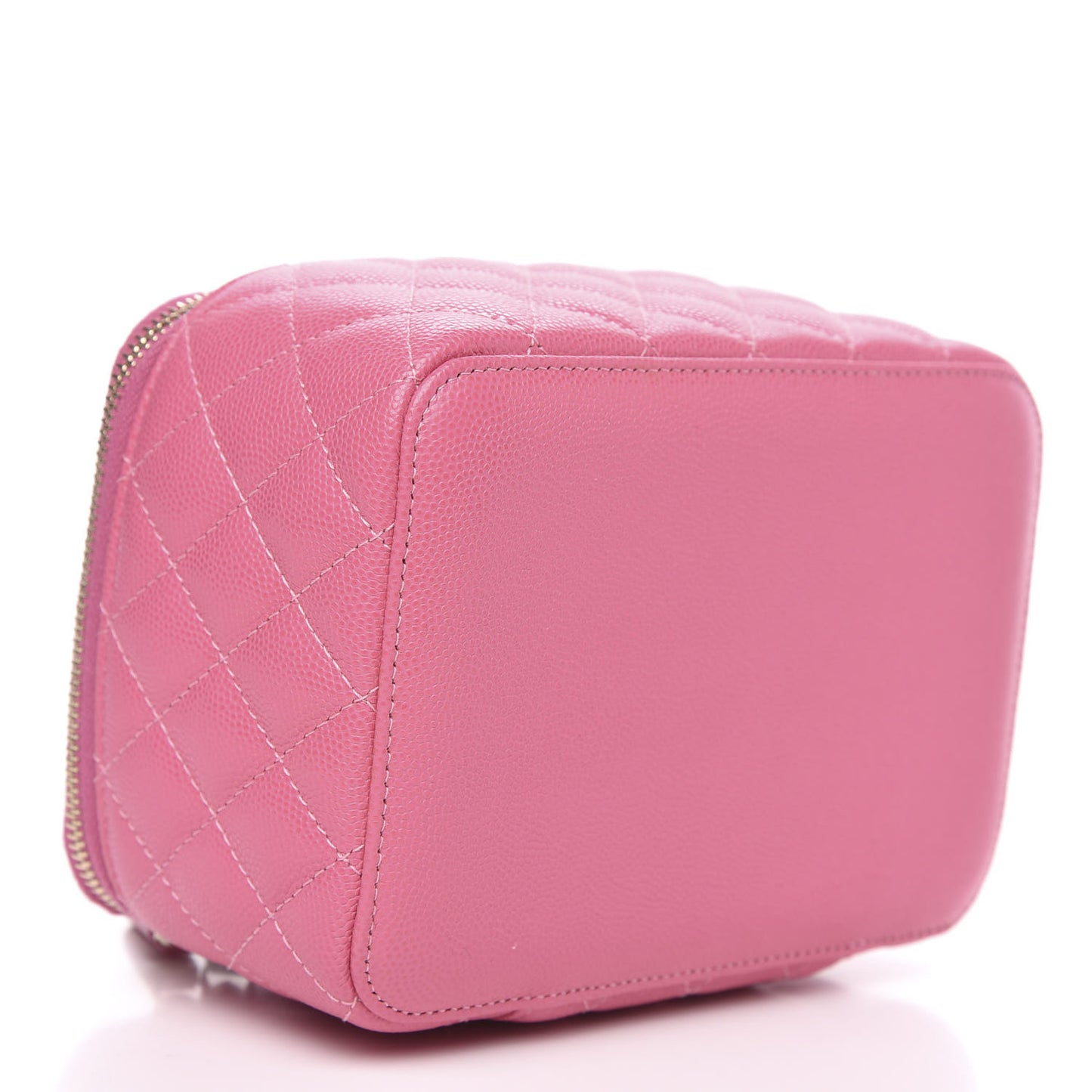 Caviar Quilted Top Handle Jewelry Case Pink