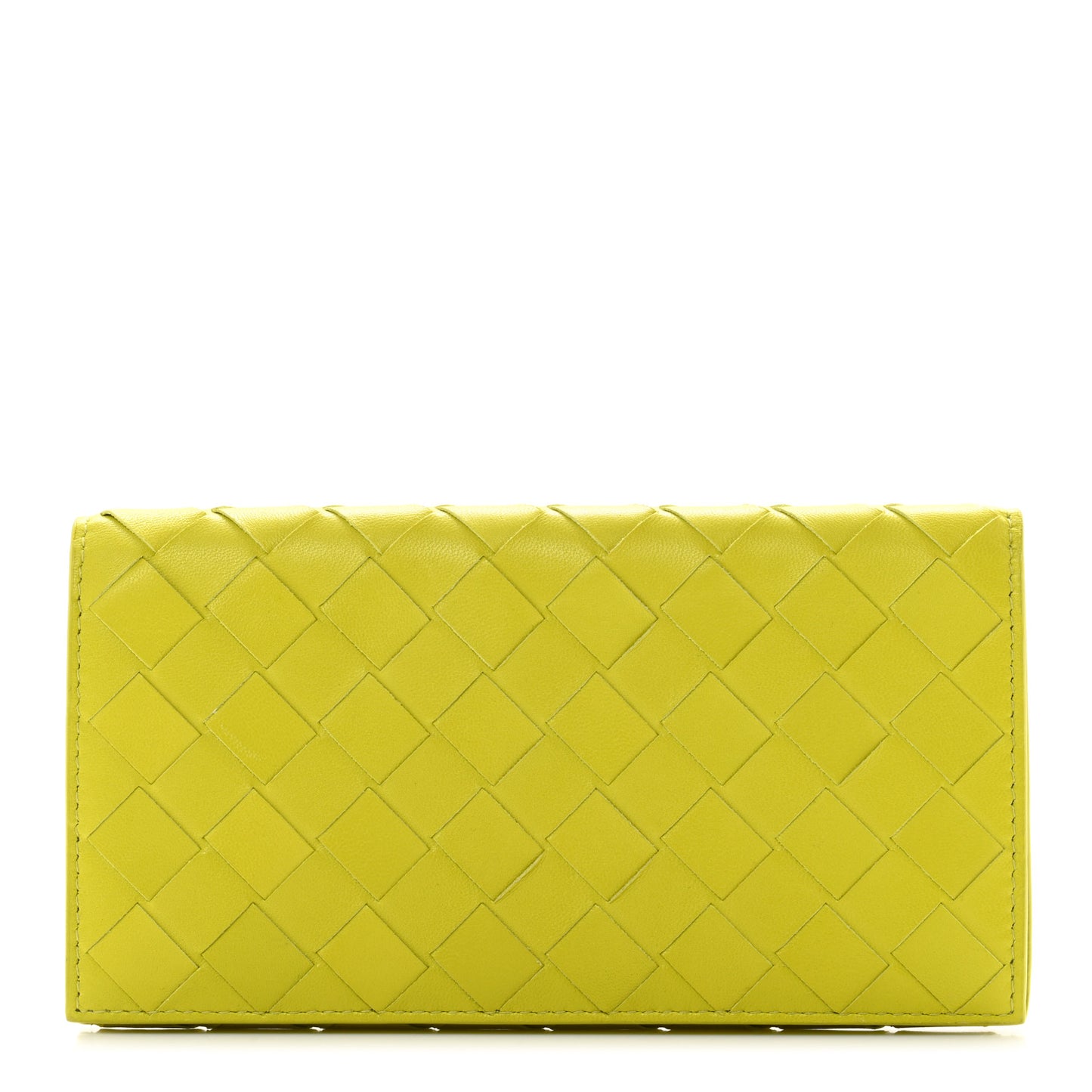 Nappa Intrecciato Zip Flap Wallet Kiwi