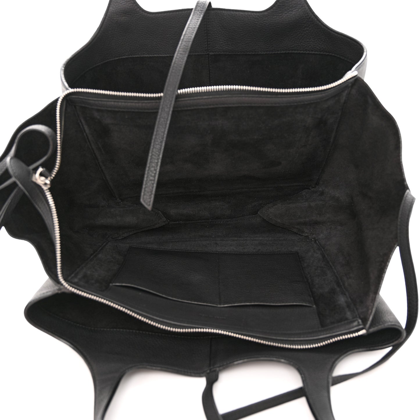 Baby Grained Calfskin Medium Tri-Fold Bag Black