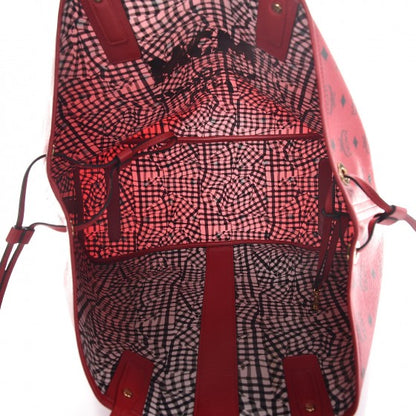 MCM Visetos Large Liz Reversible Shopper Tote Ruby Red 10 of 16