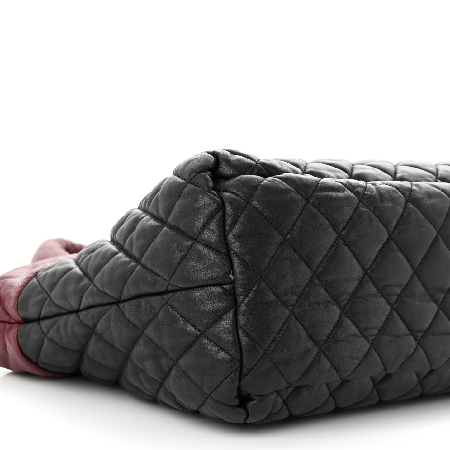 Lambskin Quilted Medium Coco Cocoon Reversible Tote Black