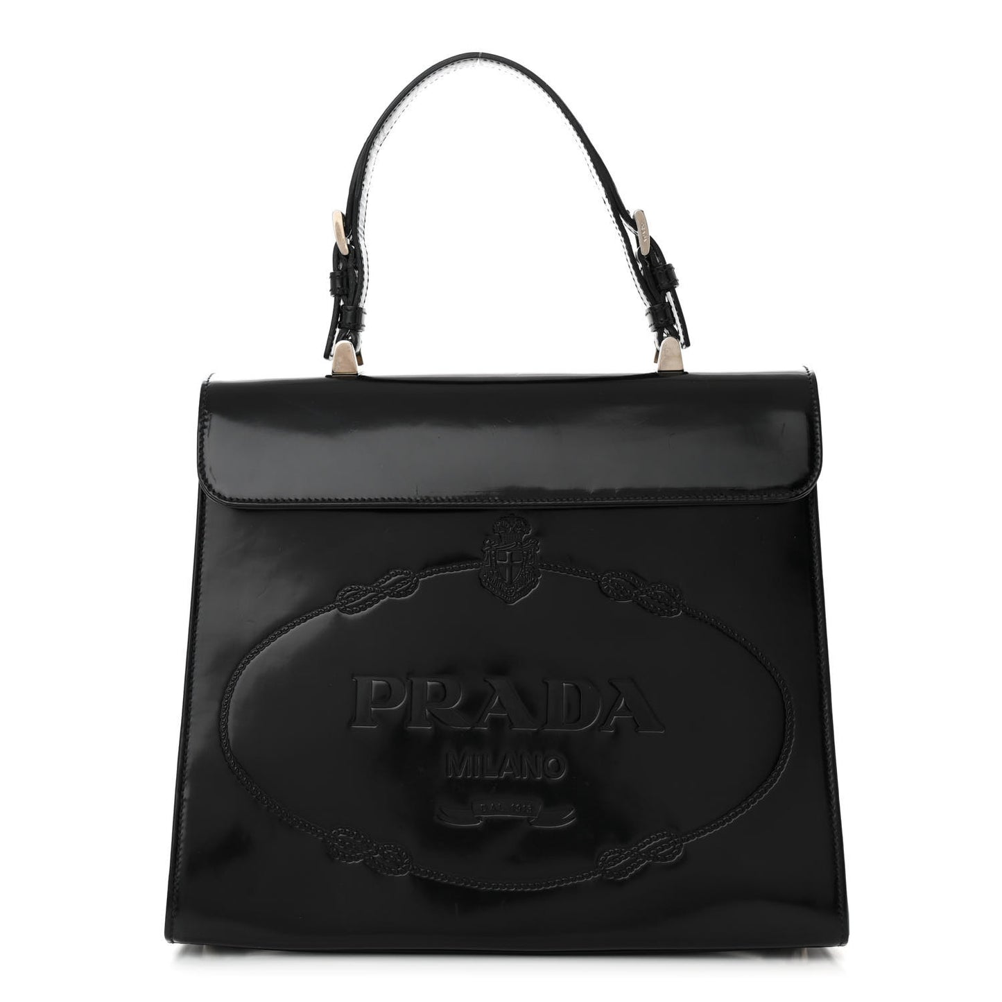 Spazzolato Logo Print Framed Bag Black