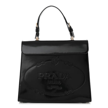 Prada Spazzolato Logo Print Framed Bag Black 1 of 11