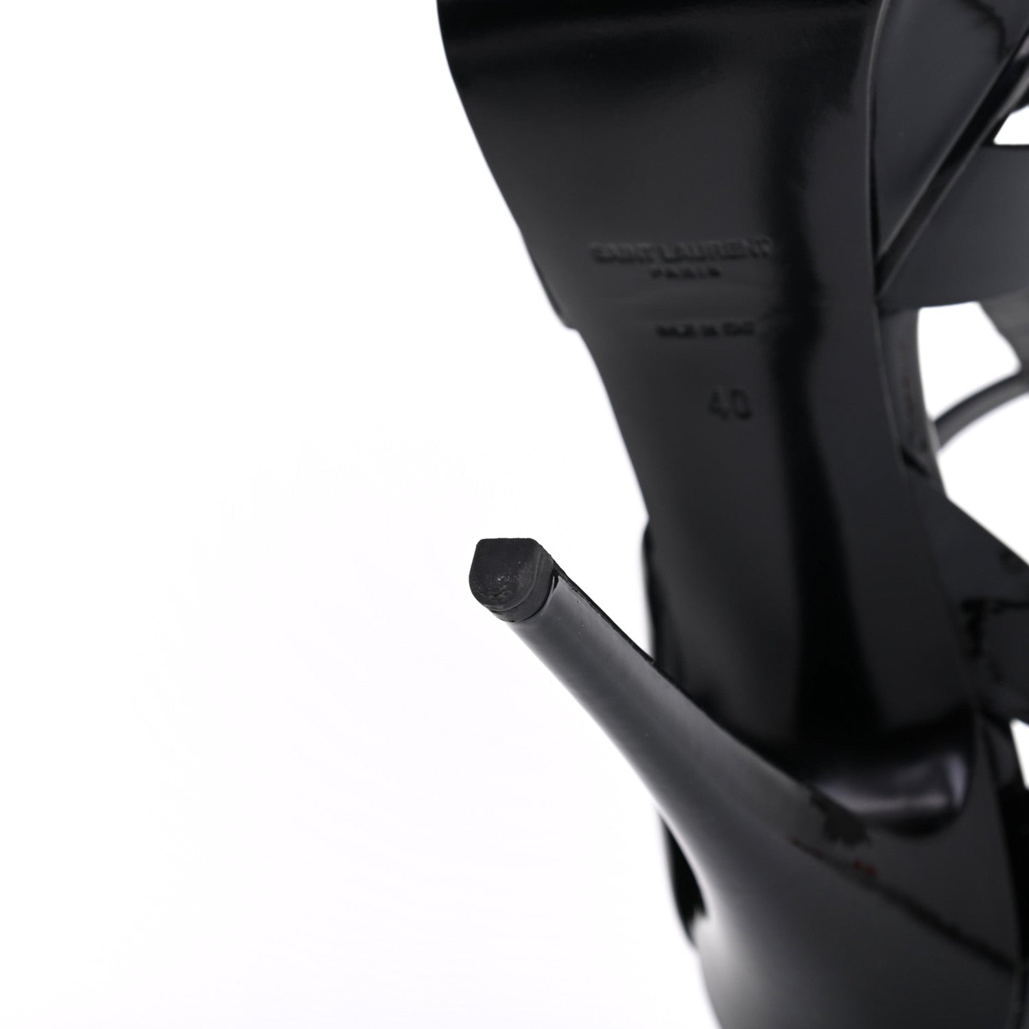Saint Laurent Patent Tribute 105 Platform Sandals 40 Black 11 of 14