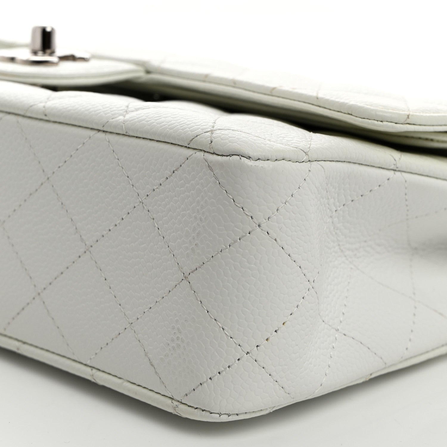 Chanel Caviar Quilted Medium Double Flap White 10 of 11