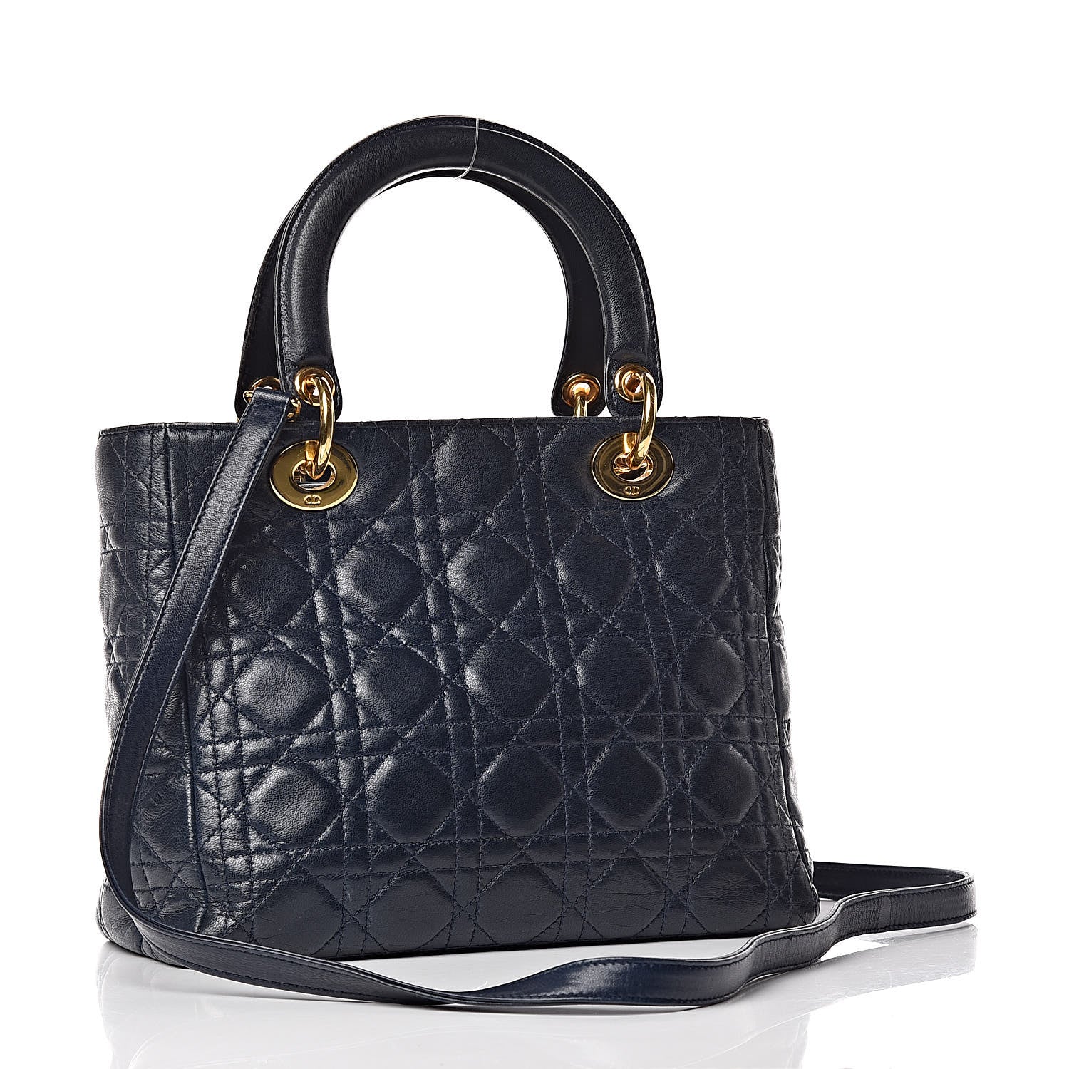 Christian Dior Lambskin Cannage Medium Lady Dior Indigo Blue 3 of 18