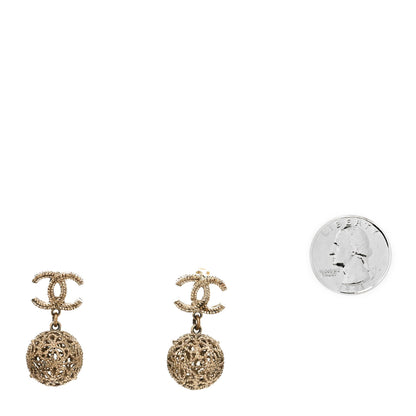 Chanel CC Cage Drop Earrings Gold 2 of 4
