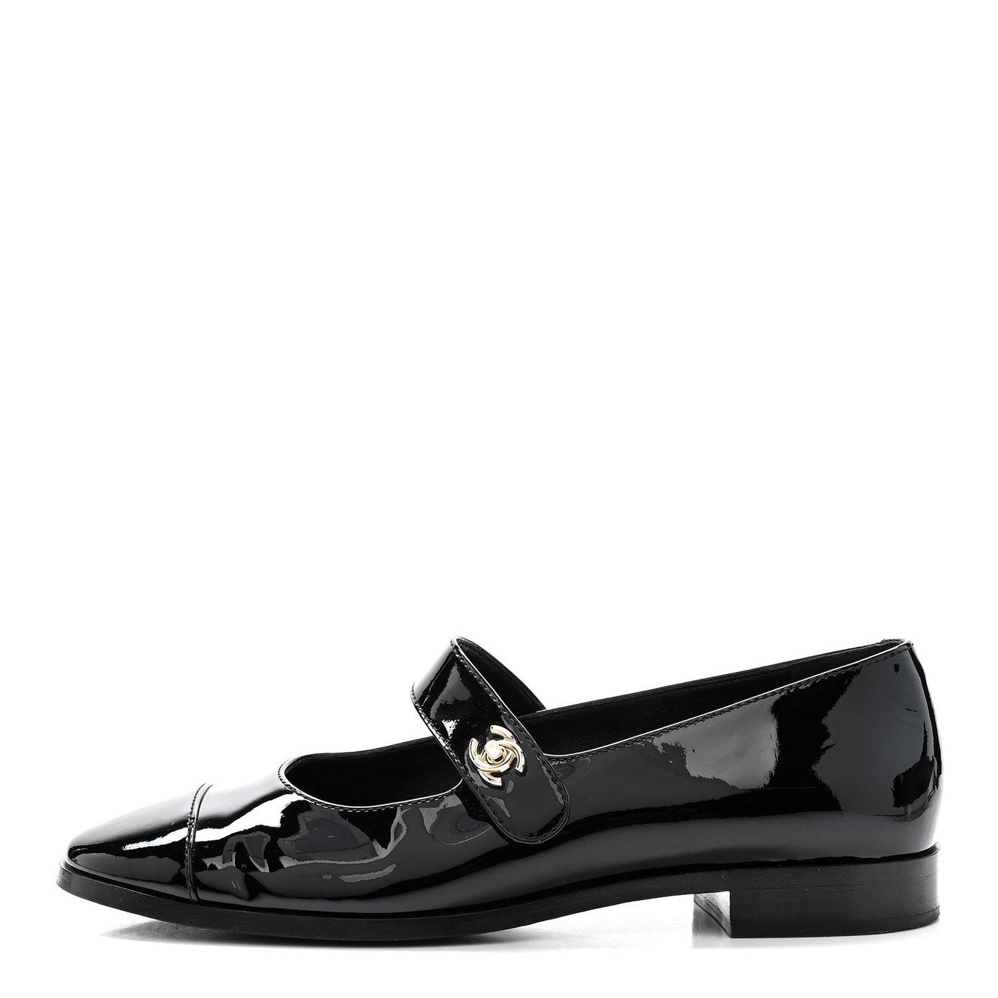 Patent Calfskin Mary Janes Flats 39 Black