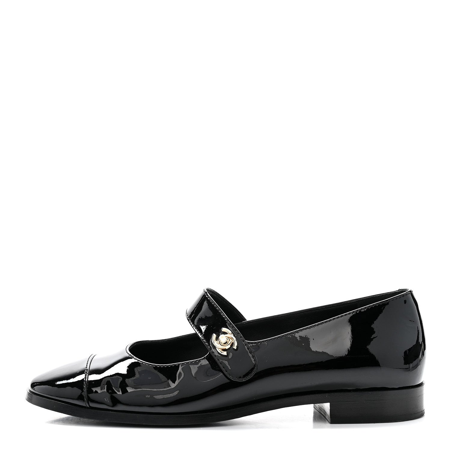 Chanel Patent Calfskin Mary Janes Flats 39 Black 1 of 9