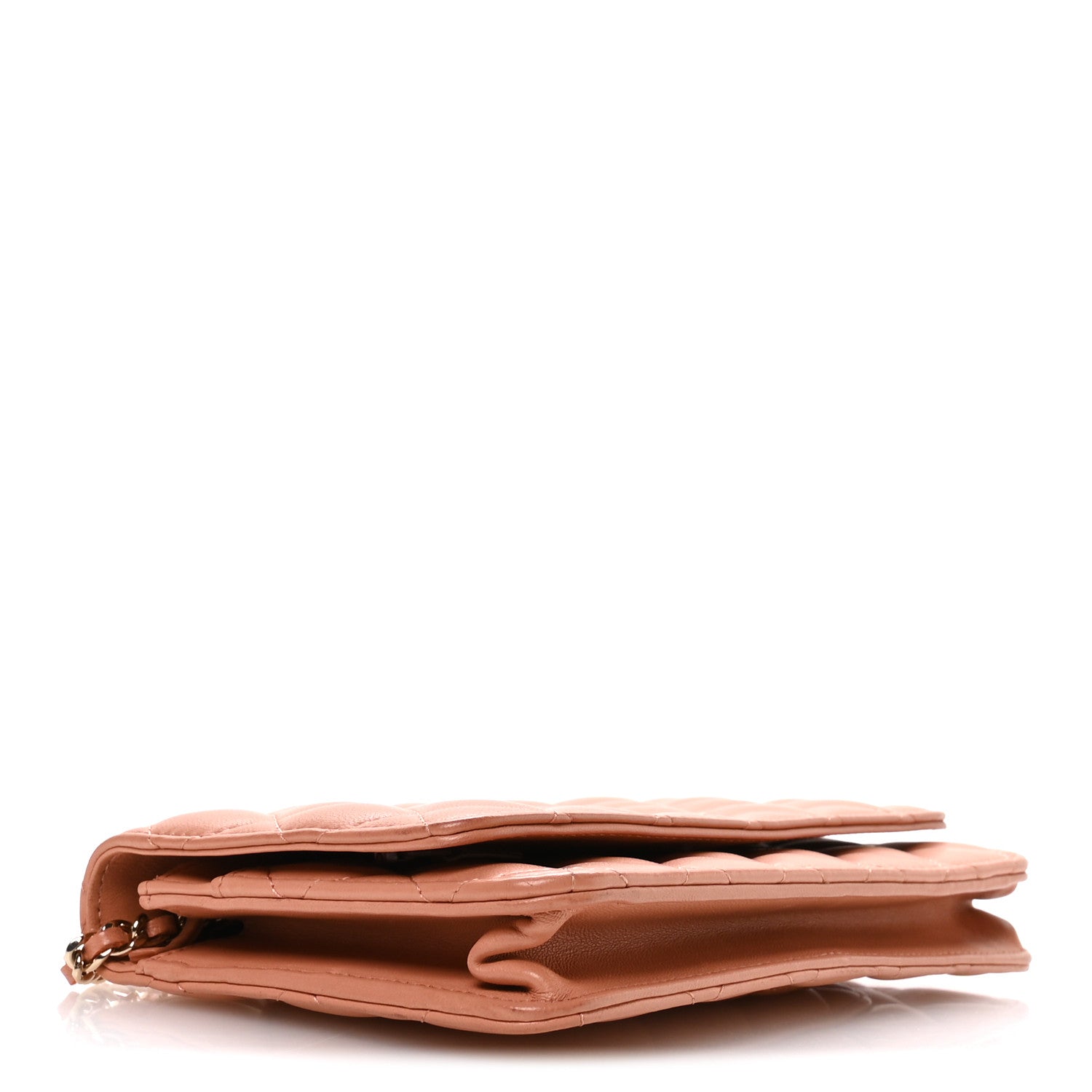 Chanel Lambskin Quilted Wallet on Chain WOC Salmon Pink 4 of 12
