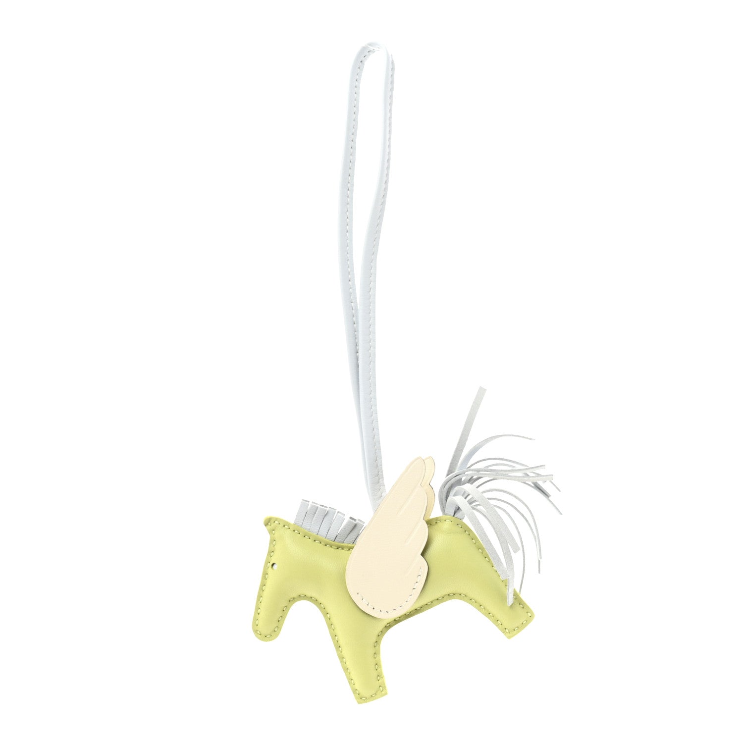 Hermes Milo Lambskin Grigri Rodeo Pegase Horse Bag Charm PM Jaune Bourgeon Bleu Brume Nata 1 of 4