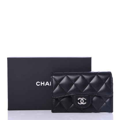 Chanel Lambskin Quilted Flap Card Holder Black 9 of 9
