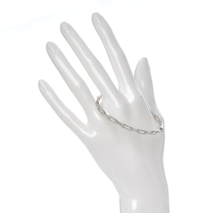 David Yurman 18K White Gold Diamond 4mm Stax Chain Link Bracelet 2 of 5