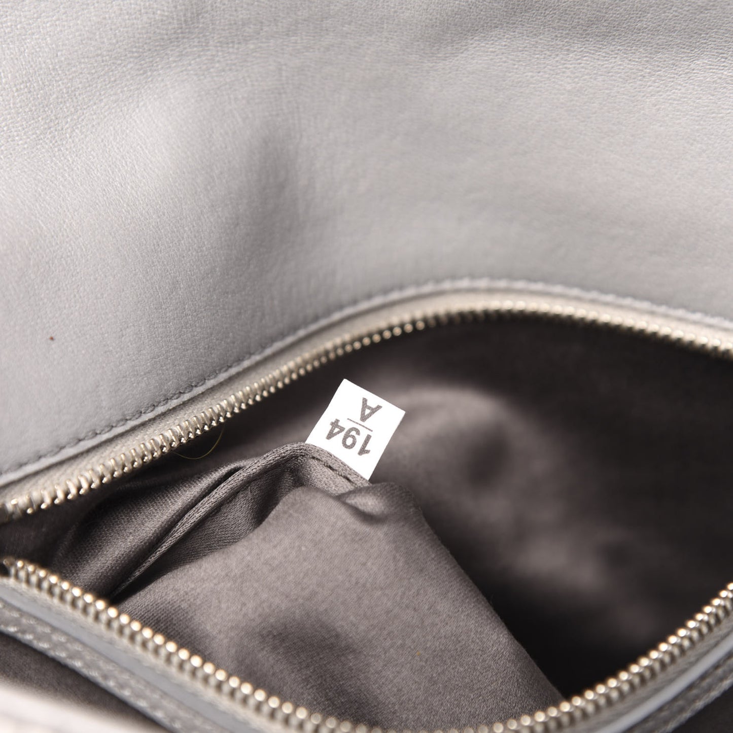 Nappa Matelasse Crystal Flap Clutch Grey