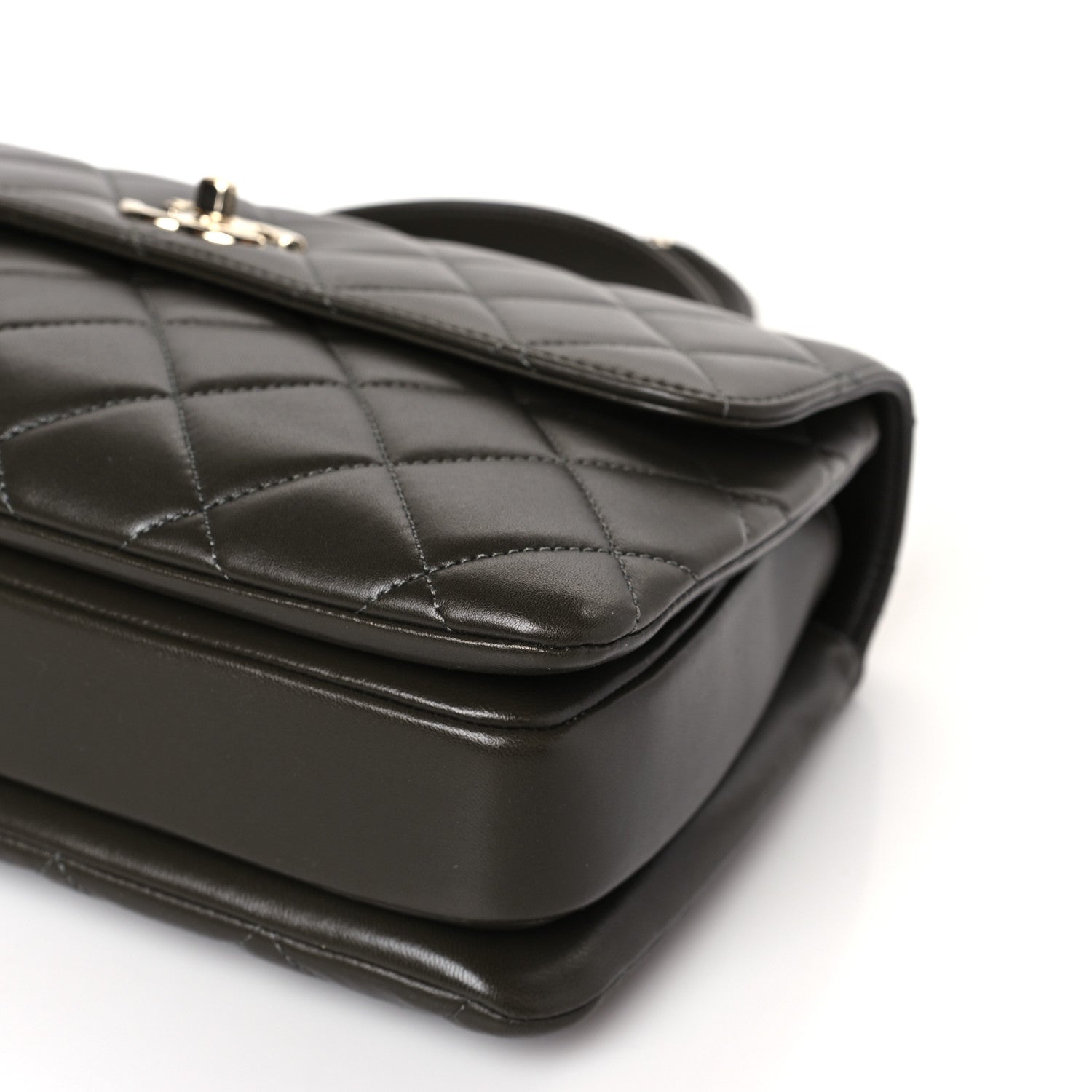 Chanel Lambskin Quilted Medium Trendy CC Flap Dual Handle Bag Dark Khaki 9 of 9